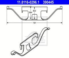 Ate 11.8116-0296 sprężyna zacisku hamulcowego bmw x5 e53 00-06 tył, bmw 5 (e34)