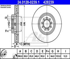 Ate 24.0128-0239 tarcza hamulcowa iveco daily iii 06-, iveco daily iv autobus