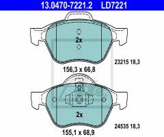 Ate 13.0470-7221 klocki hamulcowe renault megane ii 05-, renault megane ii kombi (km0/1_)