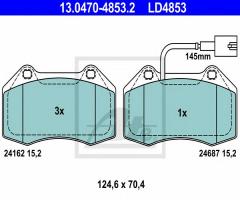 Ate 13.0470-4853 klocki hamulcowe alfa romeo mito 1,4tb 08- przód, alfa romeo mito (955)