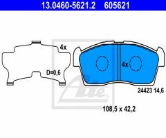 Ate 13.0460-5621 klocki hamulcowe suzuki alto 02-08, citroËn c-zero, peugeot ion, suzuki alto (ha24)