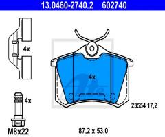 Ate 13.0460-2740 klocki hamulcowe peugeot 308 07- tył, citroËn ds3, peugeot 308 (4a_, 4c_)