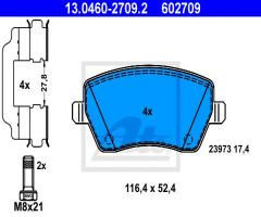 Ate 13.0460-2709 klocki hamulcowe renault clio iii 05-, dacia logan pick-up (us_)