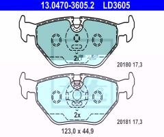 Ate 13.0470-3605 klocki hamulcowe bmw 3 e36 91-99 tył, bmw 3 (e36), mg mg zt, rover 75 (rj)