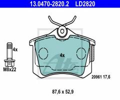 Ate 13.0470-2820 klocki hamulcowe vw passat 96- tył, audi a8 (4d2, 4d8), seat leon (1p1)