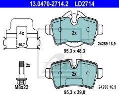 Ate 13.0470-2714 klocki hamulcowe mini cooper 06- tył ate cermanic, mini mini (r56)