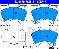 Ate 13.0460-5618 klocki hamulcowe toyota landcruiser 08- przód v8