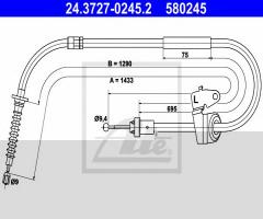 Ate 24.3727-0245 linka hamulca ręcznego mini 00-06 lewy tył, mini mini (r50, r53)