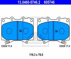 Ate 13.0460-5746 klocki hamulcowe toyota landcruiser 01-08 przód, lexus lx (uzj100)