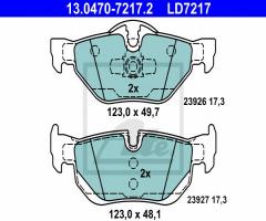 Ate 13.0470-7217 klocki hamulcowe bmw 3 e90 05- tył, bmw 3 (e91) touring 