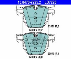 Ate 13.0470-7225 klocki hamulcowe bmw 3 e90 05- tył, bmw 3 (e91) touring 