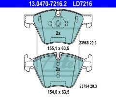 Ate 13.0470-7216 klocki hamulcowe bmw 3 e90 05-10, bmw 3 (e91) touring 