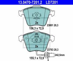 Ate 13.0470-7201 klocki hamulcowe audi a6 04- z czuj., audi a6 (4f2, c6), seat exeo (3r2)