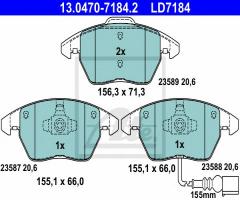 Ate 13.0470-7184 klocki hamulcowe vw touran 03- z czuj., audi a1 (8x1, 8xf), seat ibiza v (6j5, 6p5)