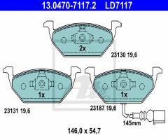 Ate 13.0470-7117 klocki hamulcowe vw golf iv 97- z czuj., audi a3 (8l1), seat leon (1p1)