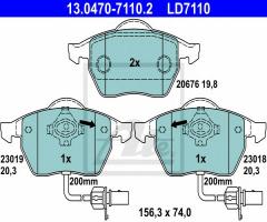 Ate 13.0470-7110 klocki hamulcowe audi a6 (c5) 97-04, audi a4 (8d2, b5), seat exeo (3r2)