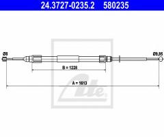 Ate 24.3727-0235 linka hamulca ręcznego bmw x3 e83 04-10 lt, bmw x3 (e83)