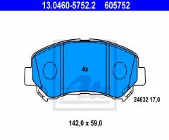 Ate 13.0460-5752 klocki hamulcowe przód nissan x-trail qashqai 07-, nissan x-trail (t31)