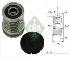 Ina 535000110 sprzęgło alternatora vw audi, ford galaxy (wgr), seat ibiza ii (6k1)