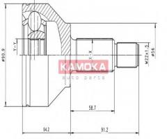 Kamoka 6040 przegub napędowy zew. ford mondeo iii 00-, ford mondeo iii sedan (b4y)