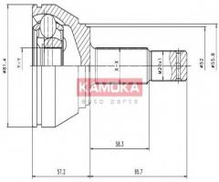 Kamoka 6804 przegub napędowy zew. opel astra f 93-96, opel astra f (56_, 57_)