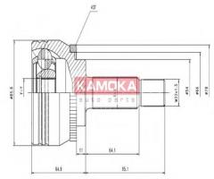 Kamoka 7056 przegub napędowy zew. mitsubishi carisma 95-06, mitsubishi carisma (da_)