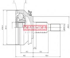 Kamoka 7526 przegub napędowy zew. vw t5 1.9 tdi - 2.0 04.03-
