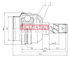 Kamoka 8009 przegub napędowy wew. opel astra 91-98, opel kadett d (31_-34_, 41_-44_)