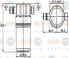 Hella 8ft351192041 osuszacz klimatyzacji audi vw, audi coupe (89, 8b), vw passat (3b2)