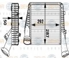 Hella 8ml376729561 intercooler vw, audi q7 (4l), porsche cayenne, vw touareg (7la, 7l6, 7l7)