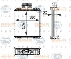 Hella 8fh351311111 nagrzewnica seat skoda vw, audi a1 (8x1, 8xf), seat ibiza iv (6l1)