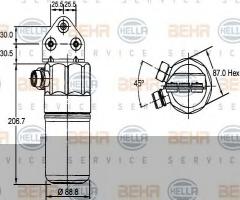 Hella 8ft351192381 osuszacz klimatyzacji vw, audi a4 (8d2, b5), vw passat (3b2)