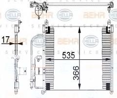 Hella 8fc351037221 chłodnica klimatyzacji daewoo, daewoo lanos (klat)
