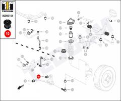 Tedgum 00059104 silentblok wahacza vag, audi 100 (c1), vw passat (32b)