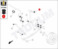 Tedgum 00133699 tuleja amortyzatora chrysler, chrysler voyager i (as)