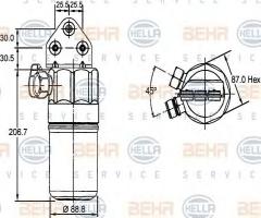 Hella 8ft351197321 osuszacz klimatyzacji audi, audi a6 avant (4b5, c5)