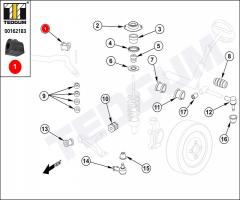 Tedgum 00162183 poduszka stabilizatora daewoo, daewoo nexia (kletn)
