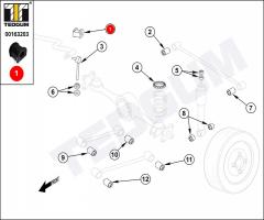 Tedgum 00163203 poduszka stabilizatora daewoo, daewoo musso (fj)