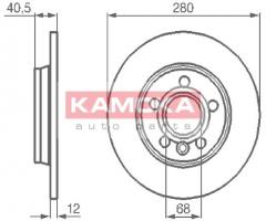 Kamoka 1032024 tarcza hamulc. vw t4  96-03 tył   bg3416