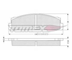 Tomex 1023 klocki h-ca p.fso-pn, autobianchi a 111, fiat 124, fso 125p, lancia a 112