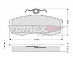 Tomex 1036 klocki h-ca p.łada samara, lada nova (2105), zaz tavria (1102)