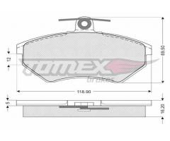 Tomex 1063 klocki h-ca p.audi 80+100+passat 88- cienkie, seat cordoba (6k1, 6k2), vw corrado (53i)