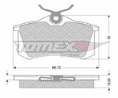 Tomex 1078 klocki h-ca t.vw renault volvo audi  15,2mm !!!!!!, peugeot 405 i (15b)