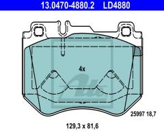 Ate 13.0470-4880 klocki hamulc. mercedes w205 c-klasa  13- przód