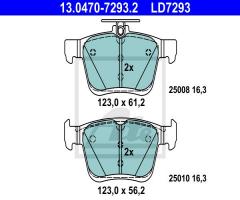 Ate 13.0470-7293 klocki hamulc. vw golf vii  12- tył, audi a3 (8v1), vw golf alltrack (ba5)