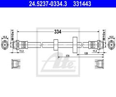 Ate 24.5237-0334 przewód hamulcowy giętki vw t4  90-96 przód