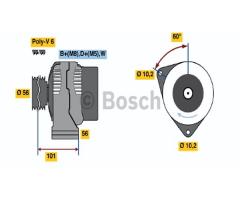 Bosch 0986038170 alternator 12v, daewoo musso (fj), mercedes-benz klasa e (w124)