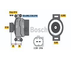 Bosch 0986048550 alternator 12v, mercedes-benz klasa c (w203)