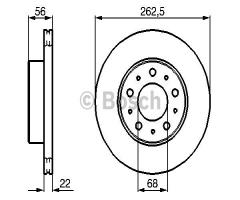 Bosch 0986478283 tarcza hamulc., volvo 740 (744)