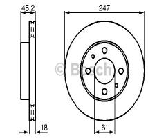 Bosch 0986478459 tarcza hamulc. nissan almera  95-00 1,6i-2,0d, nissan almera i hatchback (n15)